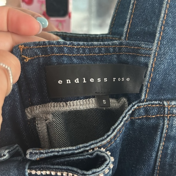 NWOT Endless Rose denim bow mini dress - Picture 5 of 6